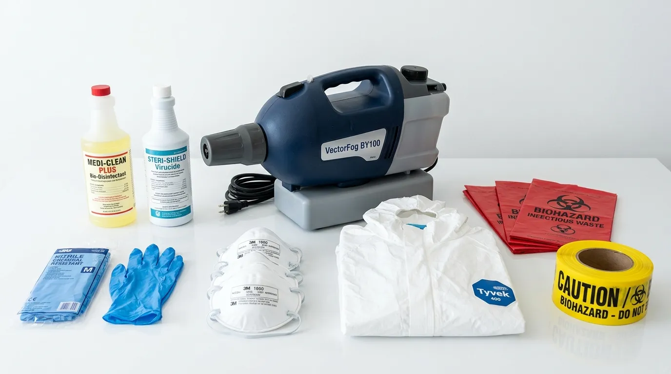 Professional biohazard remediation crew working in Ripon