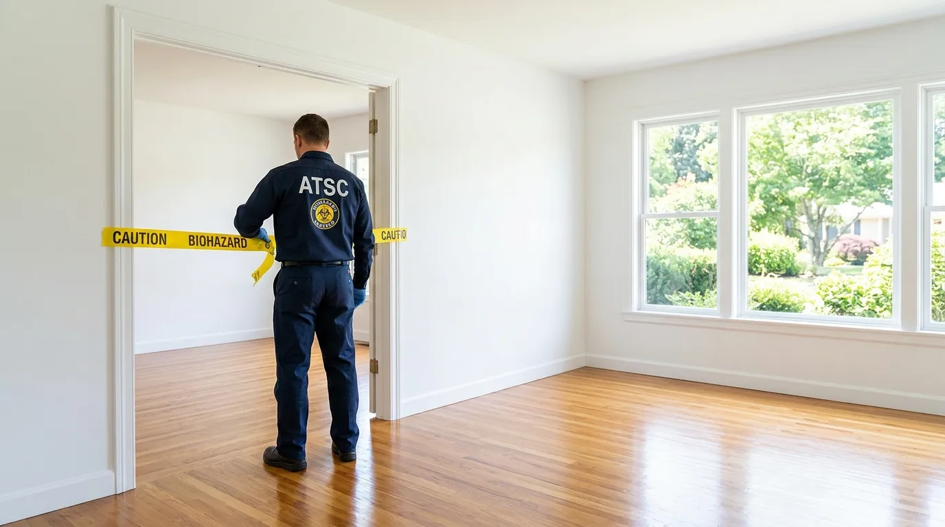 Certified biohazard cleanup crew performing Decomposition Cleanup in Ripon